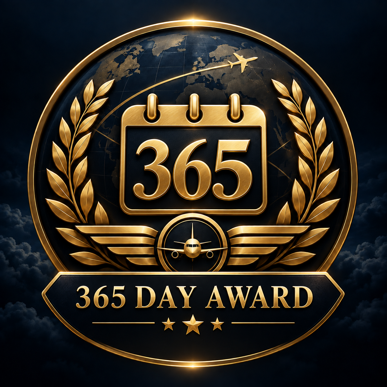 For being with the VA for 365 consecutive days and flying